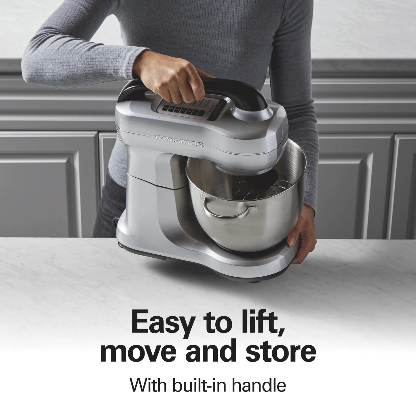 Hamilton Beach 4 Quart Stand Mixer for Kitchen, 7 Speeds, Tilt-Head, Dough Hook, Whisk & Flat Beater, Black