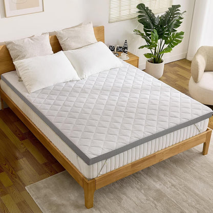Extra Firm Mattress Topper 3 Inch, Pain Relieving Foam Bed Topper for Extra Support, High-Density Foam Mattress Pad with Removable Cover, No Smell, CertiPUR-US Certified