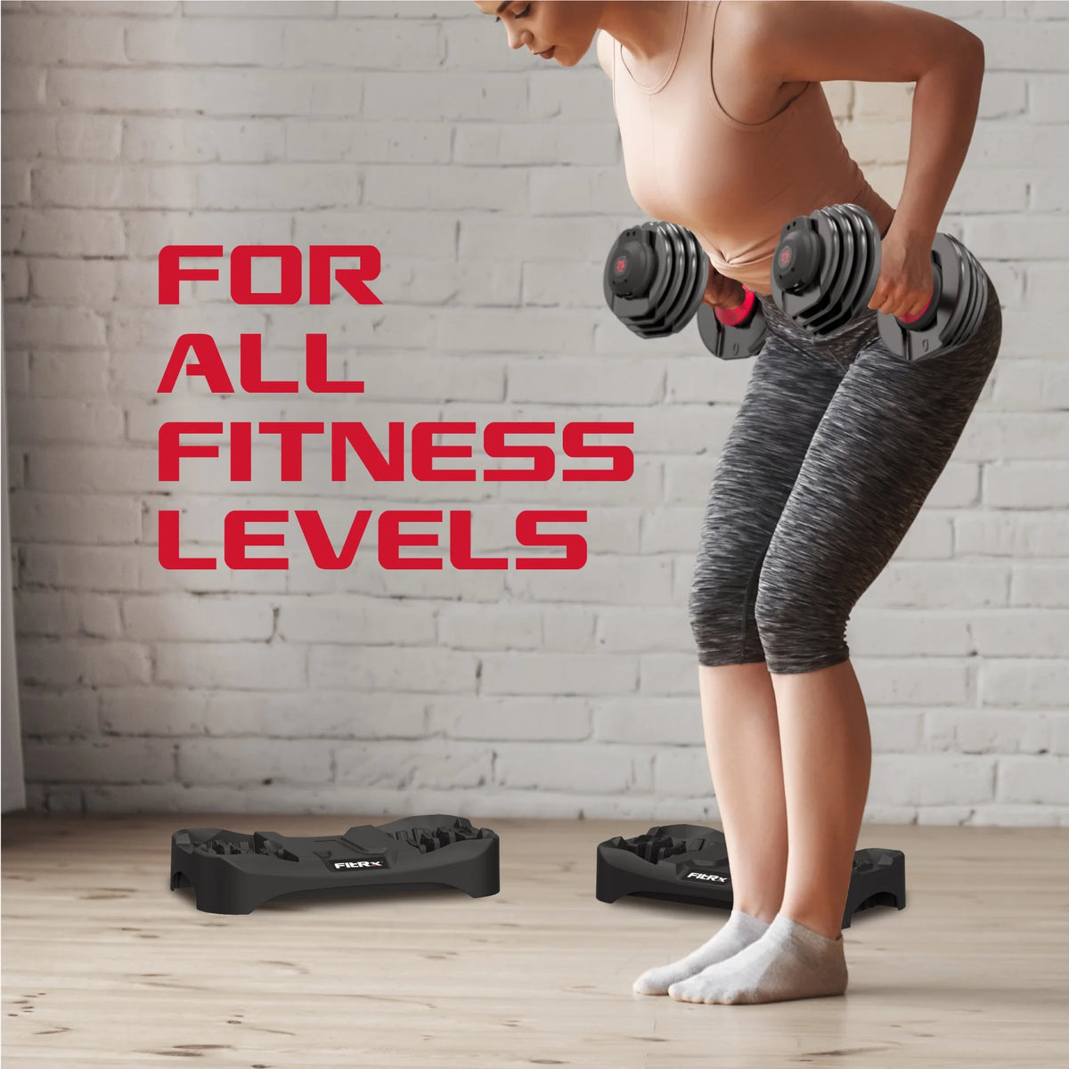 FitRx Adjustable Dumbbells 2-Pack, 25lb SmartBell Dumbbell Set with 9-in-1 Quick-Select Weights, 2.5lb Increments for Home Gym