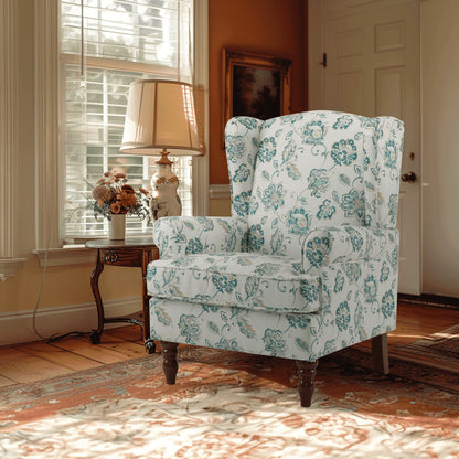 EROMMY Upholstered Accent Chair, Floral Print Fabric Armchair