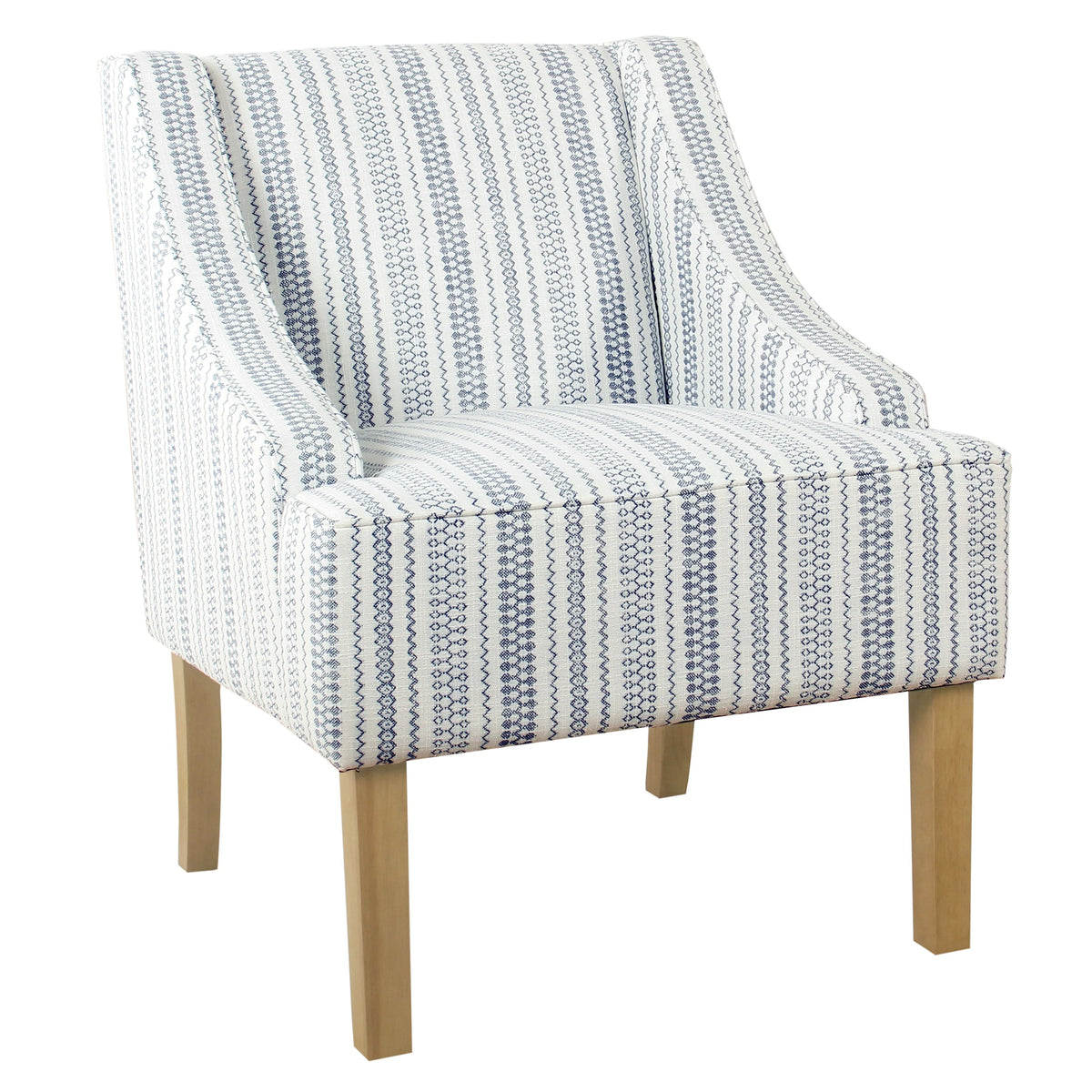 HomePop Classic Swoop Accent Chair - Blue and White Damask