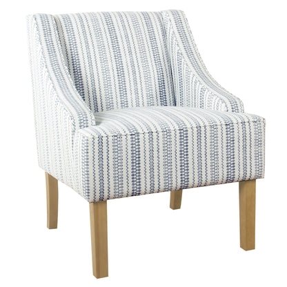 HomePop Classic Swoop Accent Chair - Blue and White Damask