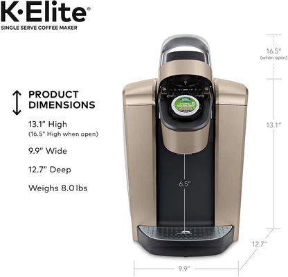 Keurig K-Elite Coffee Maker, Single Serve K-Cup Pod Coffee Brewer, With Iced Coffee Capability, Brushed Slate