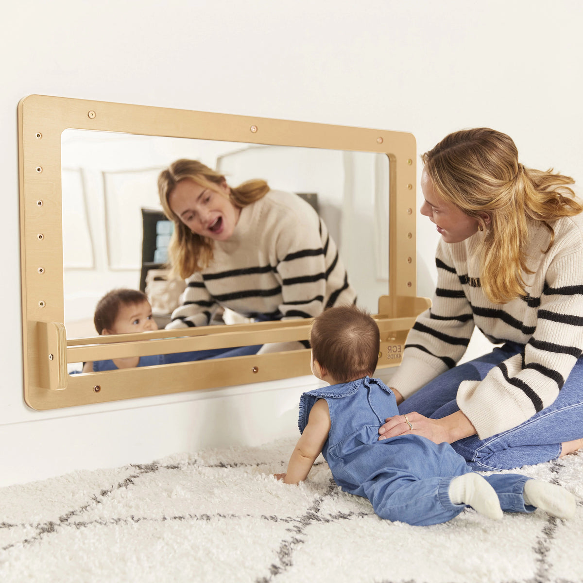 ECR4Kids Wall-Mounted Coordination Mirror, Natural