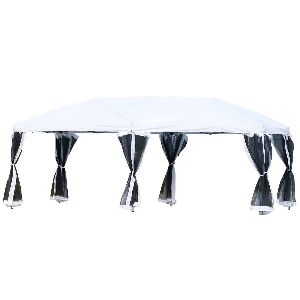Outsunny 10' x 20' Pop Up Canopy Tent with Netting, Heavy Duty Large Party Tent, Instant Sun Shelter with Carry Bag for Backyard Garden Patio, Beige