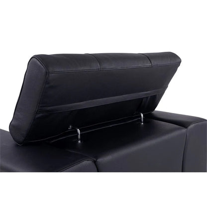 Titan Furnishings 18.5" Modern Genuine Italian Leather Chair in Black