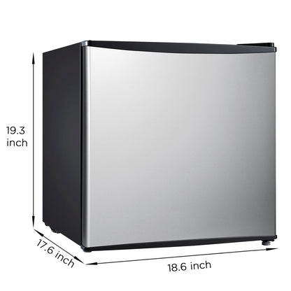 Mainstays 1.7 Cu. ft. Single Door Mini Refrigerator, Stainless Steel Look
