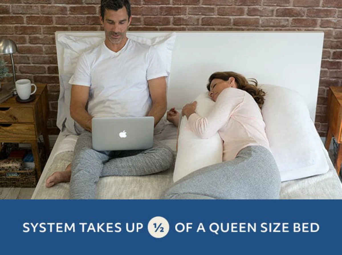 MedCline Shoulder Relief System, Bundle - Bed Wedge & Full Body Shoulder Pillow for Side Sleepers - with Extra Cases - Arm Hole Pocket & Incline Sleep Position - Large - 5'10" & Above, 1 Ct