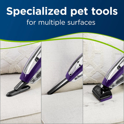 BISSELL Pet Hair Eraser Lithium Ion Cordless Hand Vacuum, Purple, 2390A