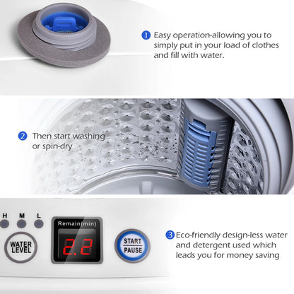 Costway Full-Automatic Laundry Wash Machine Washer Spinner Drain Pump
