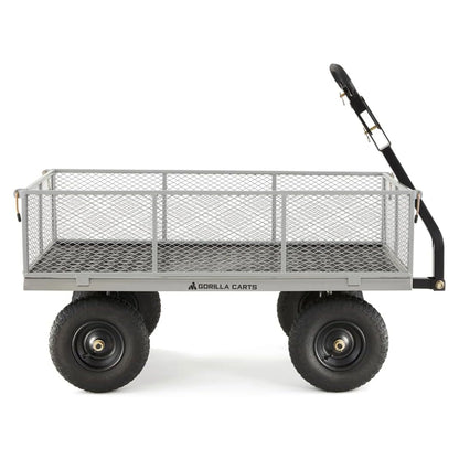 Gorilla Carts 1000-lb. Capacity Steel Utility Cart, Model #GOR1001-Com, 13-inch Pneumatic Tires