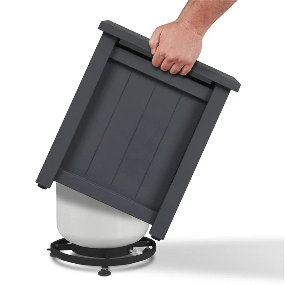 Real Flame Ortun Modern Metal/Plastic Propane Tank Cover in Gray