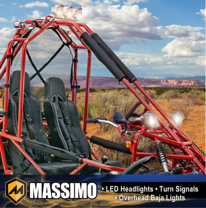 Massimo GKA 200 169cc EFI Adult Go Kart with 10HP Engine, 2WD Off-Road Go Cart, Dual Seats, Red