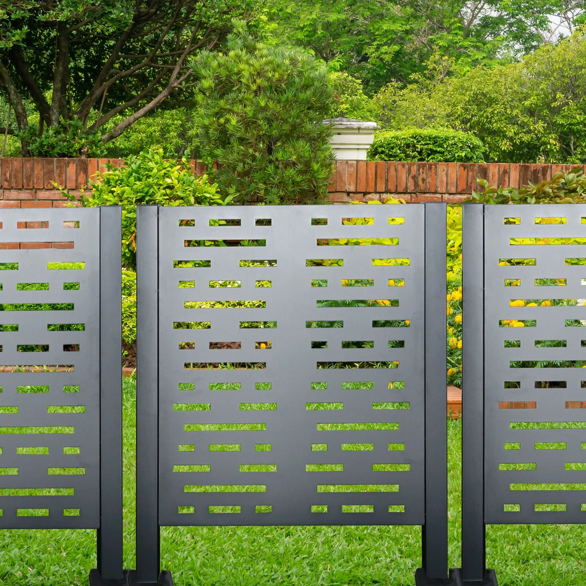 Metal AC Unit Privacy Fence Cover Panel - Outdoor Air Conditioner Hide Fence for Concealing HVAC Units