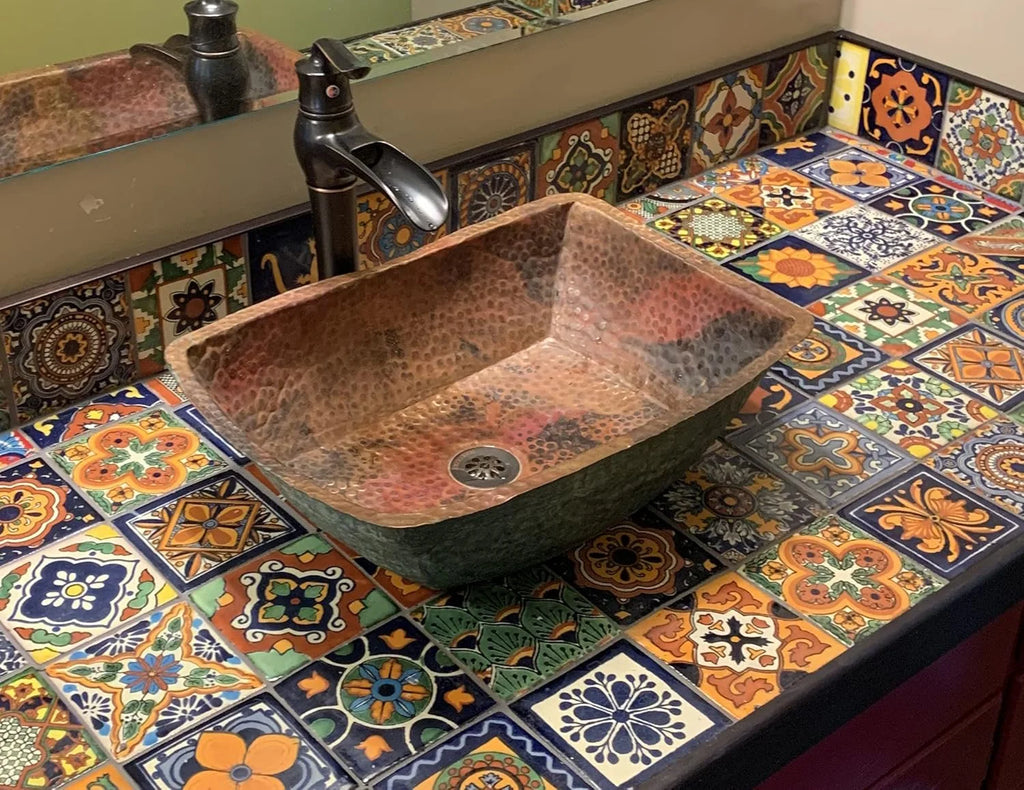 Color y Tradicion Multicolor 4'' x 4'' Ceramic Tiles for Walls, Countertops, Backsplash 100 Piece