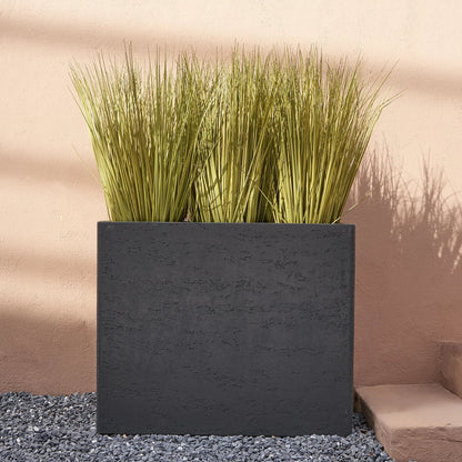 Tall Rectangular Composite Planter,Durable for All-Weather Use with Drainage Holes, Large Rectangular Planter for Outdoor and Indoor Plants