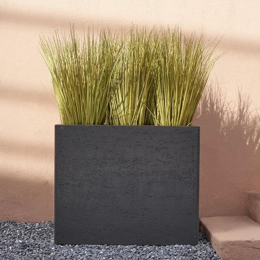 Tall Rectangular Composite Planter,Durable for All-Weather Use with Drainage Holes, Large Rectangular Planter for Outdoor and Indoor Plants