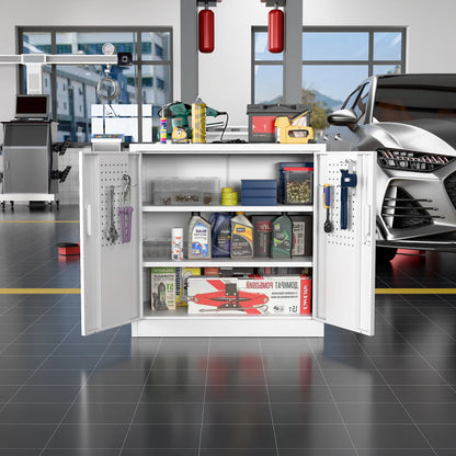 GANGMEI 72 Inches Tall Metal Garage Storage Cabinets with 5 Adjustable Shelves, Lockable Steel Black Storage Cabinet with Doors for Office, Home, School, Shops, Garage, Assembly required
