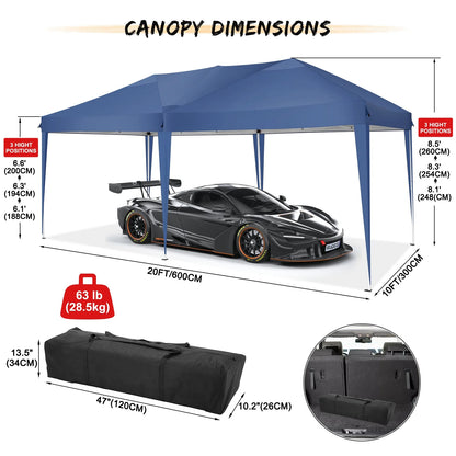 SANOPY 10'x10' EZ Pop Up Canopy Tent Outdoor Party Instant Shelter Portable Folding Beach Canopy with 4 Sandbag & Carrying Bag, Black