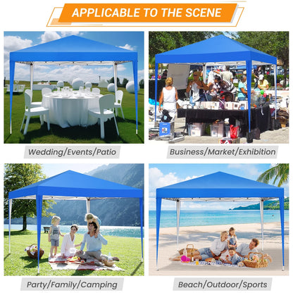 SANOPY 10'x10' EZ Pop Up Canopy Tent Outdoor Party Instant Shelter Portable Folding Beach Canopy with 4 Sandbag & Carrying Bag, Black