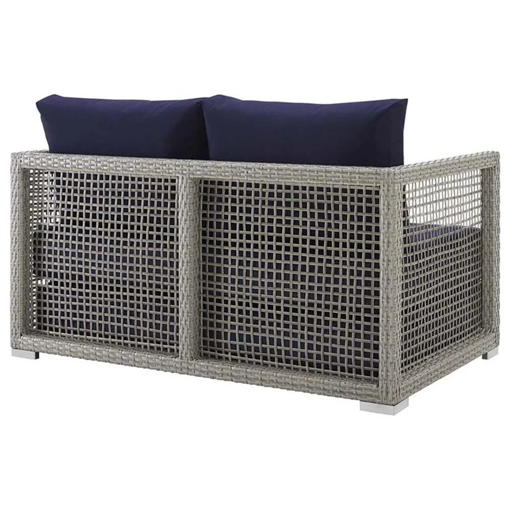 Afuera Living Wicker Patio Loveseat in Gray