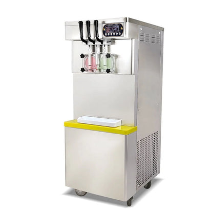 Kolice Commercial 3 Flavors Soft Serve Ice Cream Machine-Full Transparent Dispenser,Upper tanks Coolated