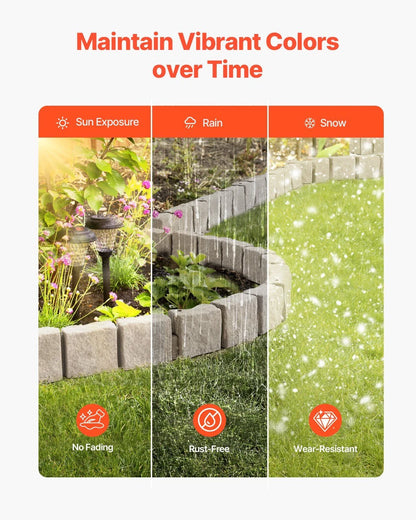 Fake Stone Landscape Edging 46.8x3.9 in Lawn Edging Border Fade-Resistant No Dig