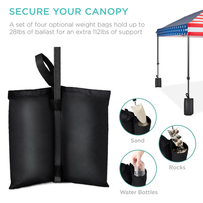 Best Choice Products 12x12ft Easy Setup Pop Up Canopy w/ 1-Button Setup, Wheeled Case, 4 Weight Bags - Navy Blue