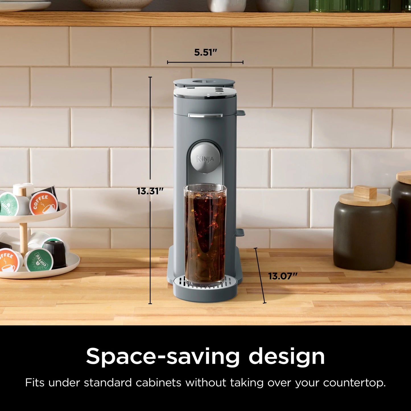 Ninja Pods & Grounds Single-Serve Coffee Brewer, Steam Grey