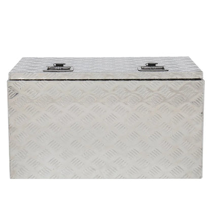 GZXS 36" Aluminum Storage Box Truck Underbody Toolbox Trailer RV Tool Heavy Duty Aluminum Tool RV ATV Trailer Storage Boxes W/Locks Keys Silver (36" x 18" x 17")