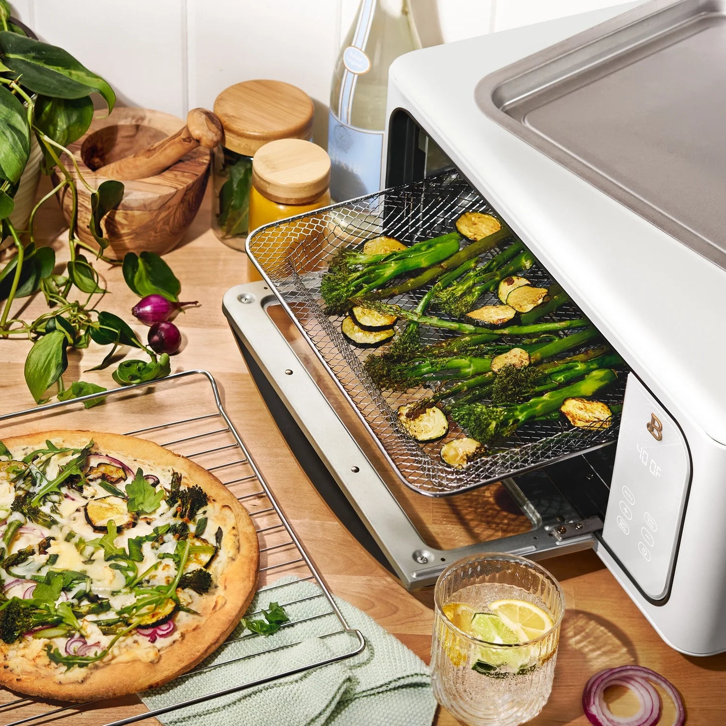 Beautiful Infrared Air Fryer Toaster Oven, 9-Slice, 1800 W, White Icing by Drew Barrymore