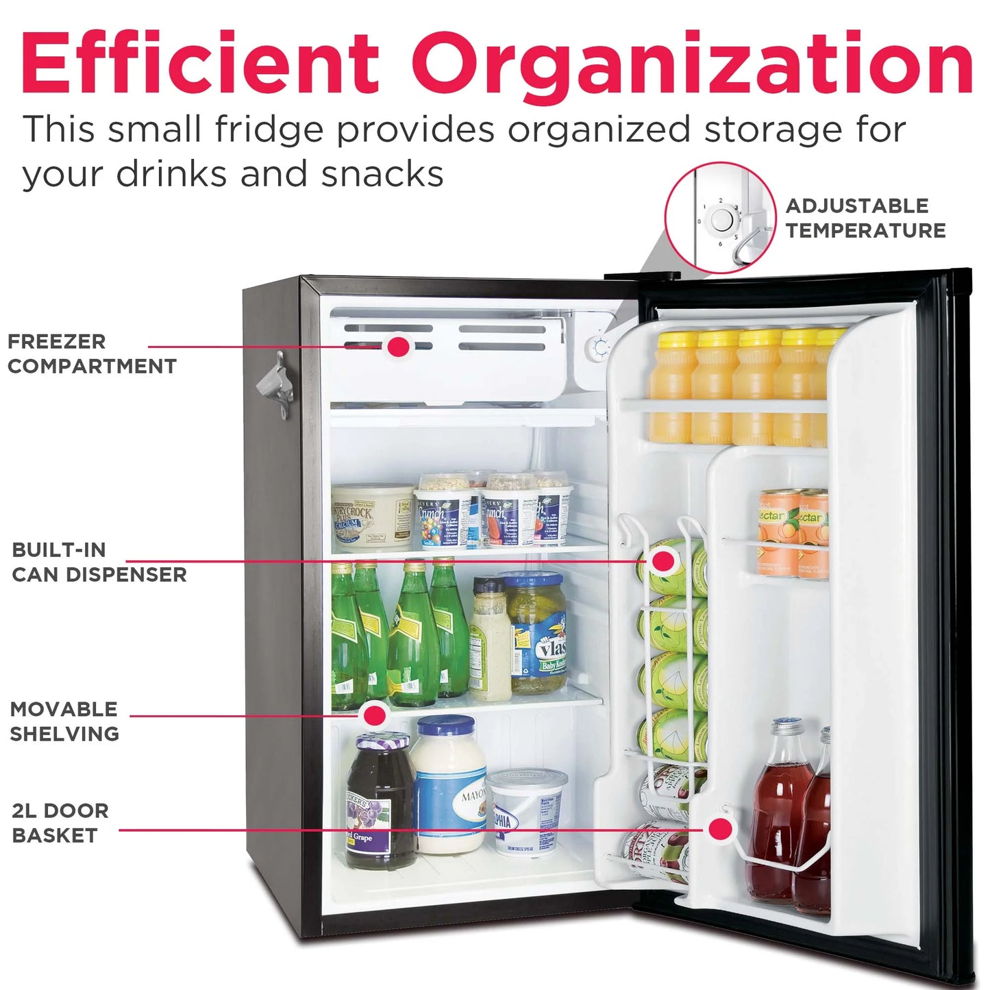 Frigidaire EFR376-C-PINK 3.2-Cu.-Ft. 65-Watt Retro Bar Fridge with Side Bottle Opener (Pink)