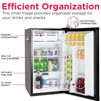 Frigidaire EFR376-C-PINK 3.2-Cu.-Ft. 65-Watt Retro Bar Fridge with Side Bottle Opener (Pink)