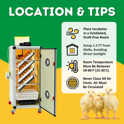 HB175C Egg Incubator with Hatcher Combo. Automatic Egg Turning and Humidity Control, Adjustable Egg Setter Trays, Perfect Poultry Incubator, Set and Forget Design. - Cimuka by Hatching Time