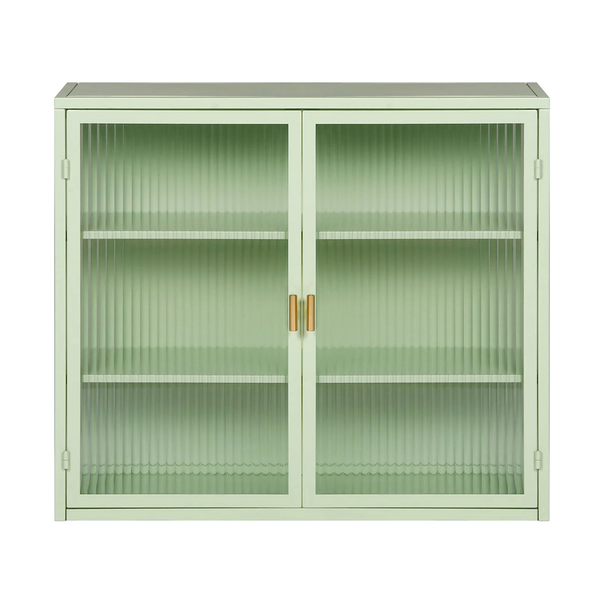27.56"Modern Wall Cabinet with Glass Doors, Bathroom Cabinet with Featuring Three-tier Storage for Entryway Living Room, Bathroom or Dining Room, Mint Green