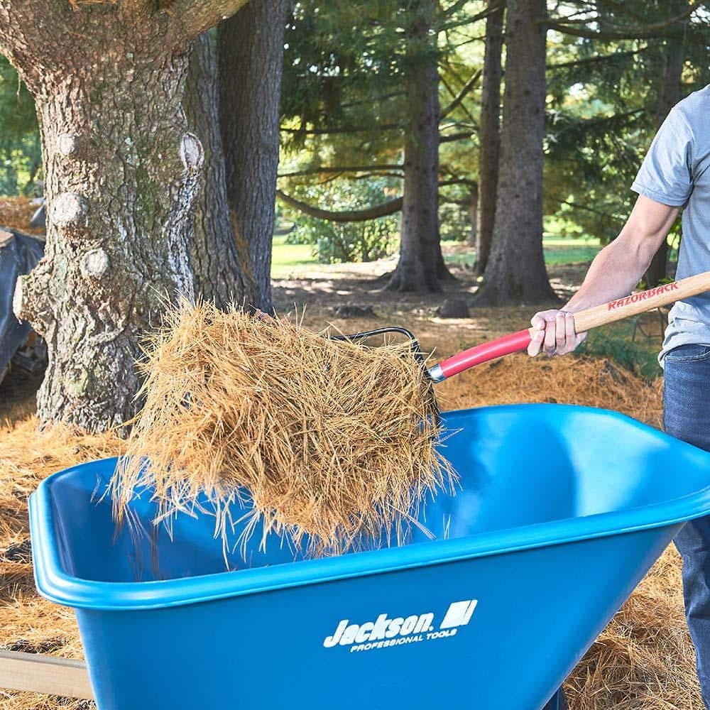 Jackson Blue Steel Pneumatic Contractors Wheelbarrow 6 Cu Ft