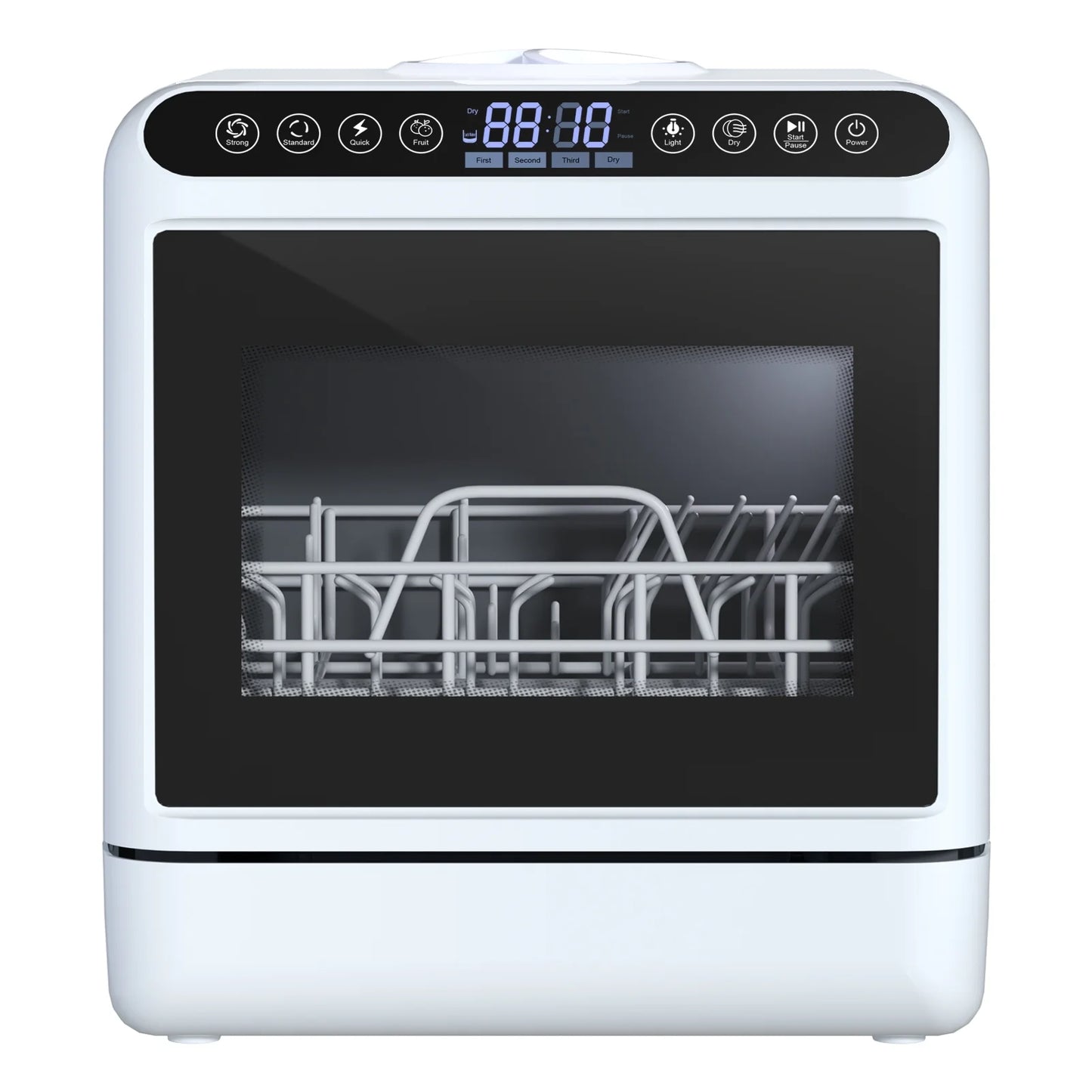 Kitem Portable Countertop Dishwashers, Compact Dishwashers with 5 L Built-in Water Tank & Inlet Hose, 6 Programs, Air-Dry Function Dishwash for Small Apartments