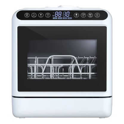 Kitem Portable Countertop Dishwashers, Compact Dishwashers with 5 L Built-in Water Tank & Inlet Hose, 6 Programs, Air-Dry Function Dishwash for Small Apartments