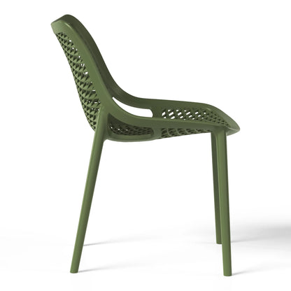WestinTrends Playa 5-Piece Outdoor Patio Metal Frame Dining Table Set with Stackable Patio Dining Chairs, Olive Green