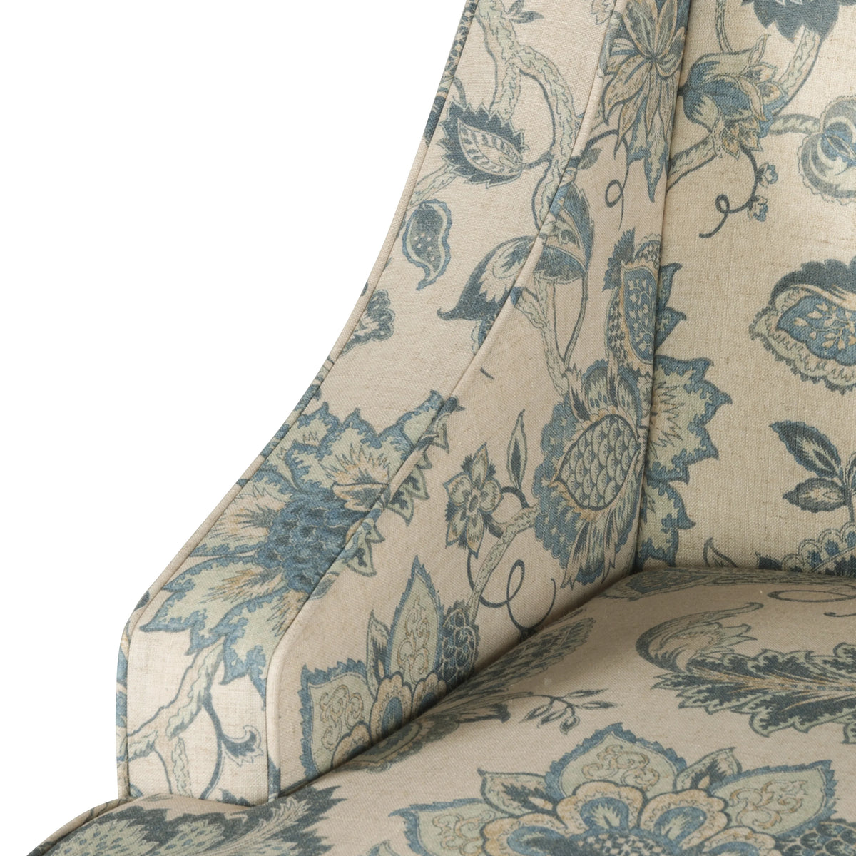 HomePop Classic Swoop Accent Chair - Blue and White Damask