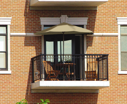 OFF-THE-WALL BRELLA Sunbrella Half Umbrella, 9'-Width, Teak Canopy