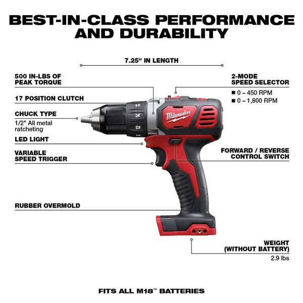 M18 18V Lithium-Ion Cordless Combo Tool Kit (7-Tool) with (4) 3.0 Ah Batteries, Charger and Tool Bag