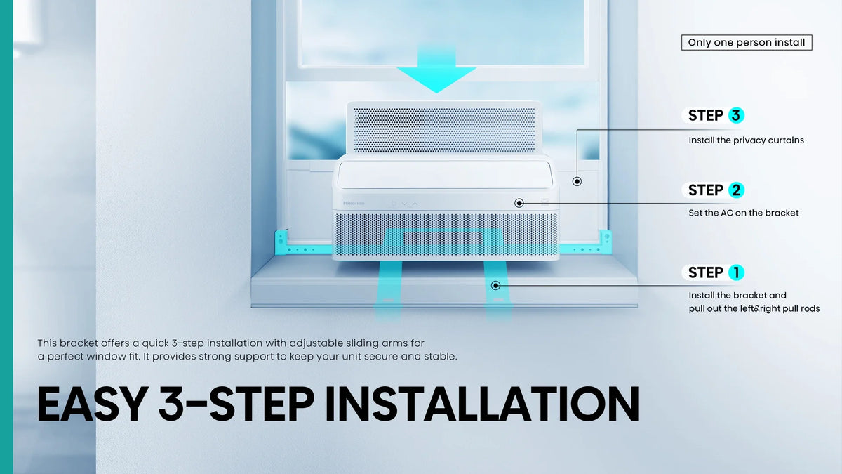 Restored Hisense HI67351 Hisense 8,000 BTU Smart Inverter Window Air Conditioner, Remote, Easy Install (Refurbished)