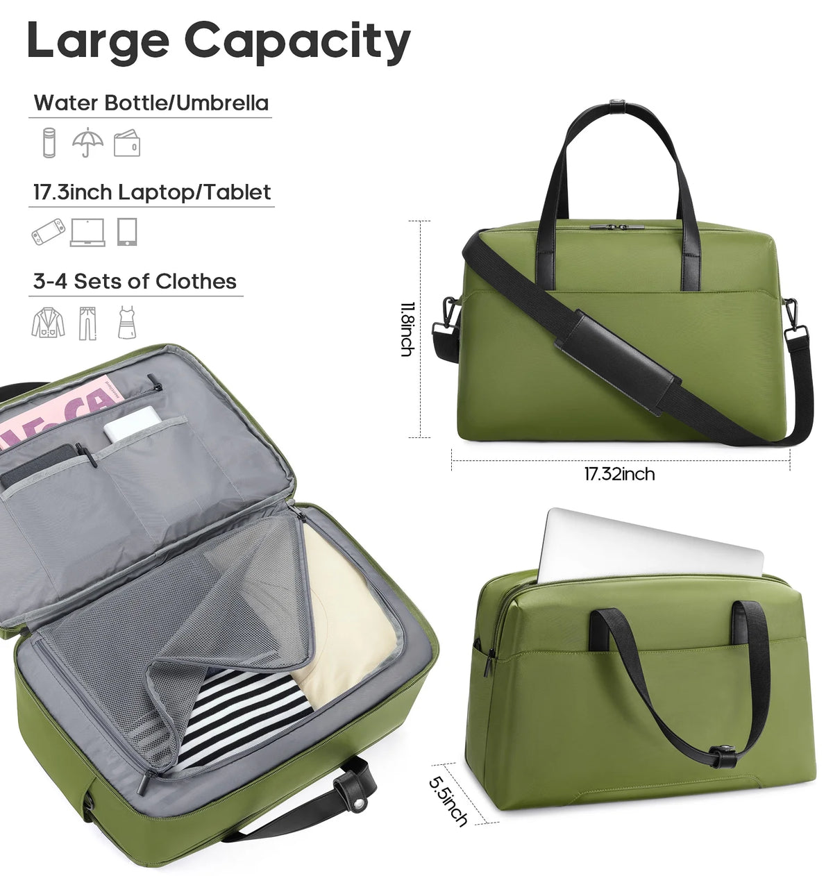 MIUSSE Luggage Sets 3 Piece, 20 Inch Carry On Luggage with Wheels, 100% PC Hardshell Suitcase with TSA Lock, Carry On Suitcases Airline Approved With Travel Backpack for Men Women