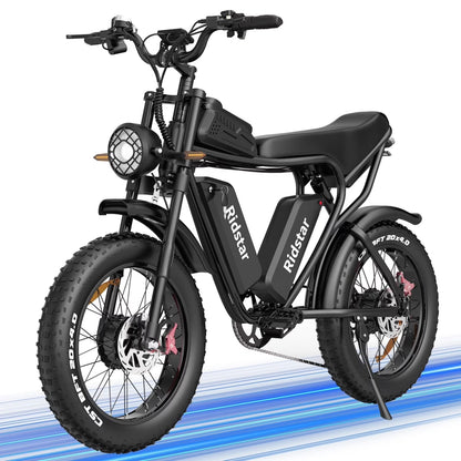 1500W MTB Electric Bicycle 48V 20Ah Removable Battery E-Bike��Electric Bike for Adults 20" Fat Tire Electric Motorcycle, Shimano 7 speed Full Suspension Mountain Bike UL2849