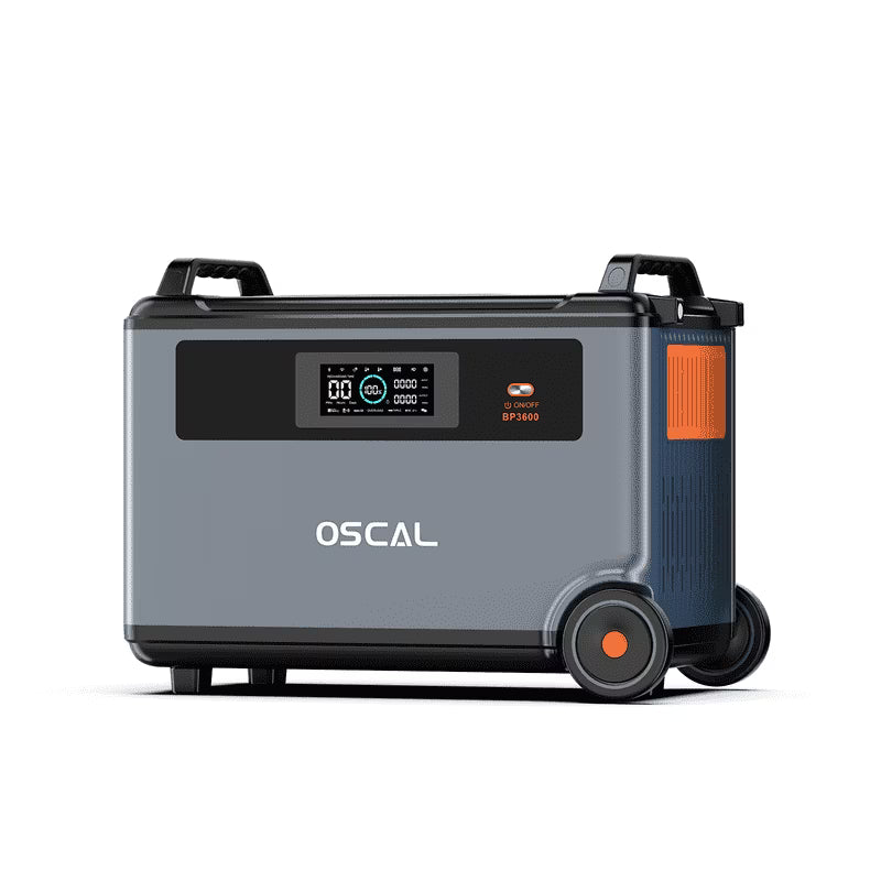OSCAL PowerMax 6000 Portable Power Station, 3600Wh LiFePO4 Battery with 6000W Output, BP3600 Expansion Battery & 200W Solar Panels, Solar Generator for Camping, Home, Outdoor, Emergency Use