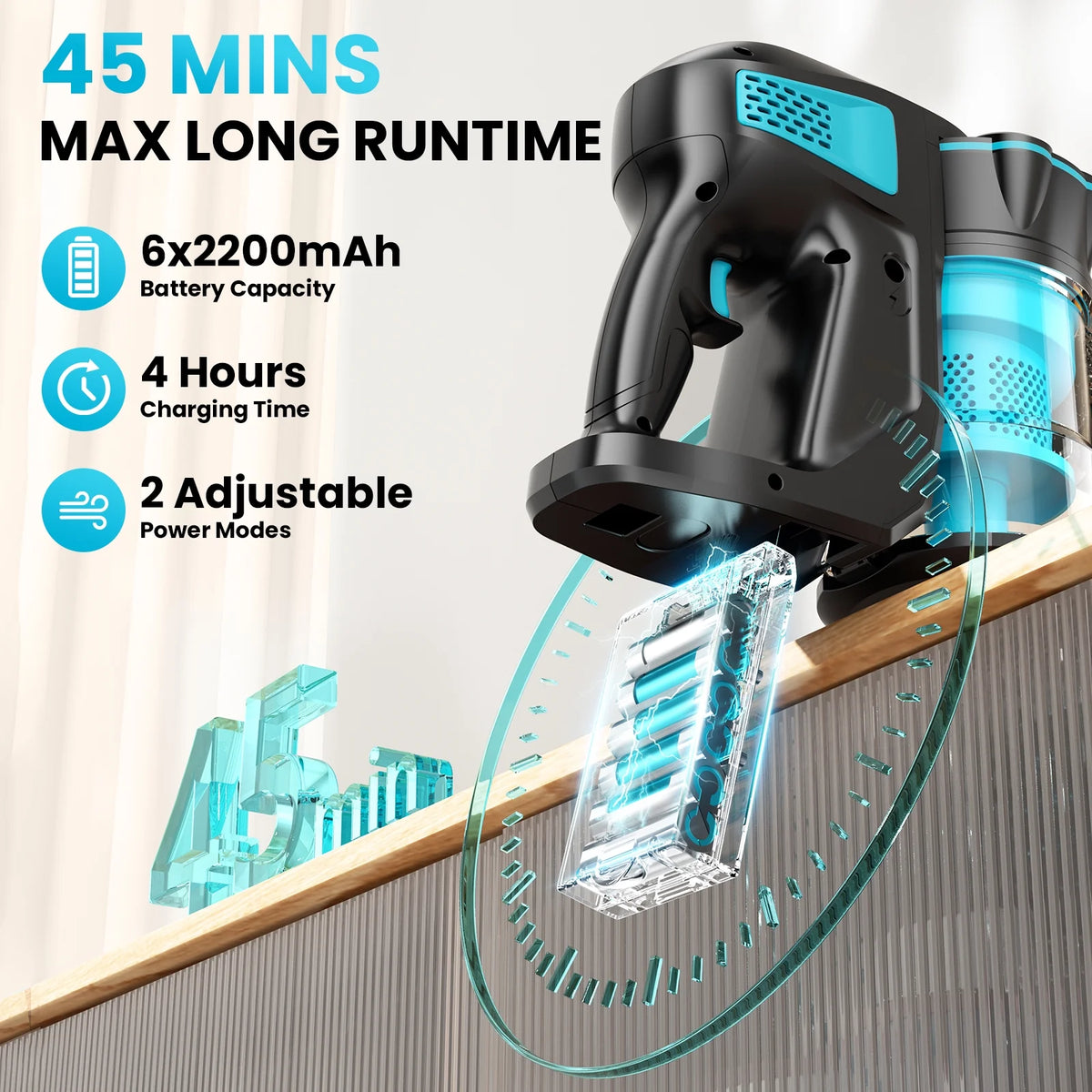 INSE Cordless Vacuum Cleaners, 6-in-1 Lightweight Stick Vacuum for Hardwood Floor Carpet Pet Hair, V770