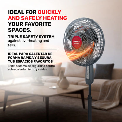 Taurus Tropicano 2-in-1 Fan & Space Heater, Quiet Oscillating Floor Fan with EcoJet Cooling and Heating for Year-Round Comfort