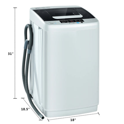 Costway Portable Full-Automatic Laundry Washing Machine 8.8lbs Spin Washer W/ Drain Pump