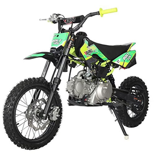 X-Pro Brand New Bolt 125cc Gas Pit Dirt Bike, Automatic Transmission E-Start 14"/12" Tires